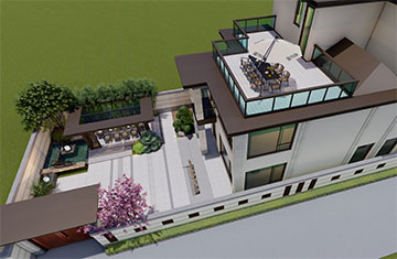 鄭州京水花園240平米別墅庭院設(shè)計(jì)