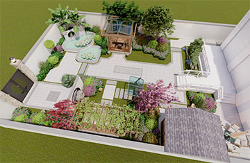 鄭州花園新村別墅庭院設(shè)計(jì)