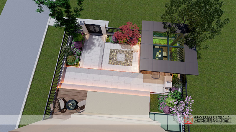 滎陽金苑陽光里99㎡庭院設(shè)計(jì)