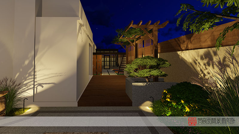 鄭州滎陽(yáng)林語(yǔ)美墅別墅庭院設(shè)計(jì)效果圖