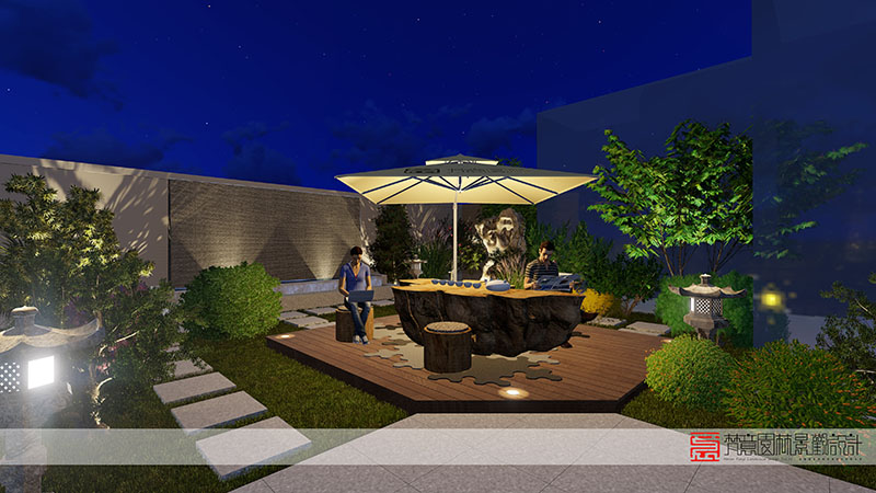 鄭州別墅花園設(shè)計,南月堤藝術(shù)家別墅花園設(shè)計